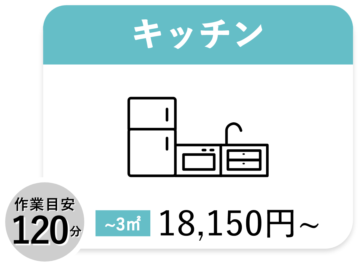 キッチン掃除18150円から対応いいたします。